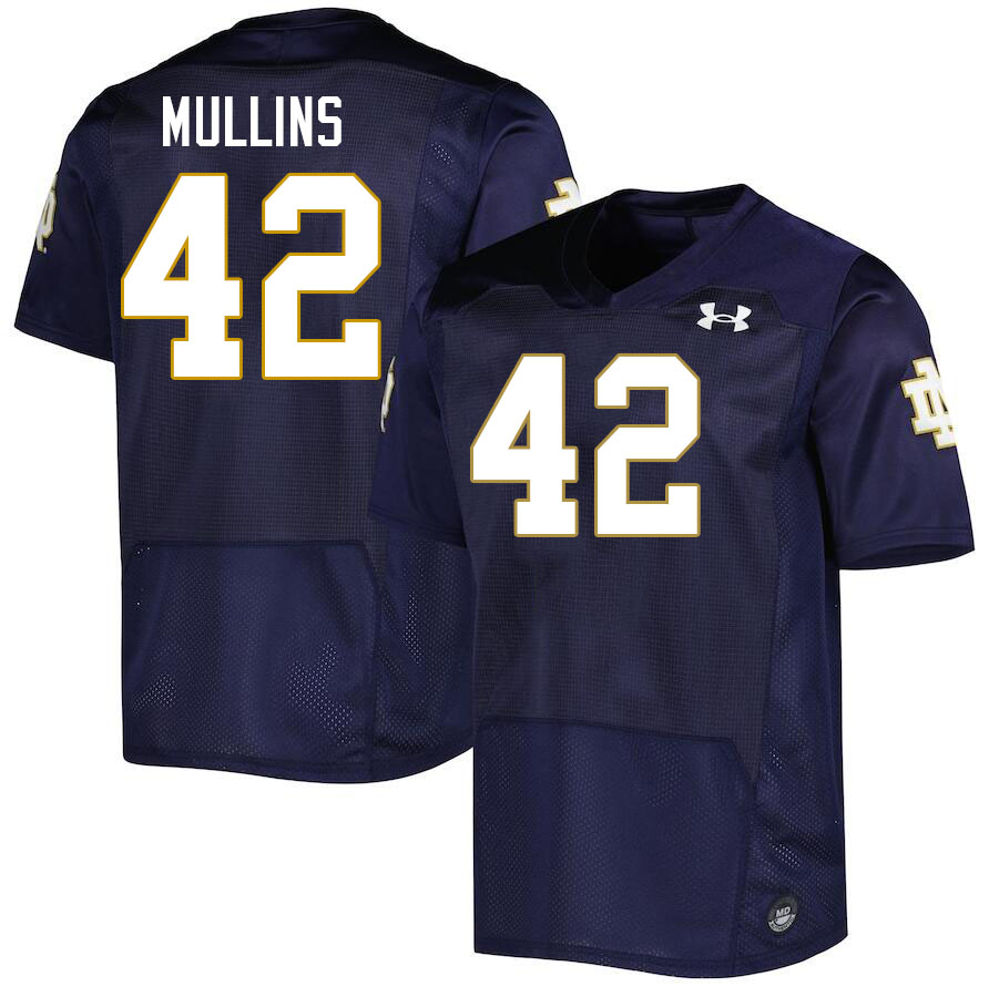 Men #42 Cole Mullins Notre Dame Fighting Irish College Football Jerseys Stitched-Navy